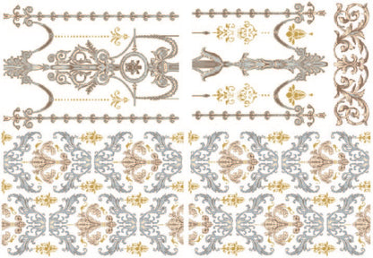 Belles & Whistles | Gilded Damask Water Slide Transfer