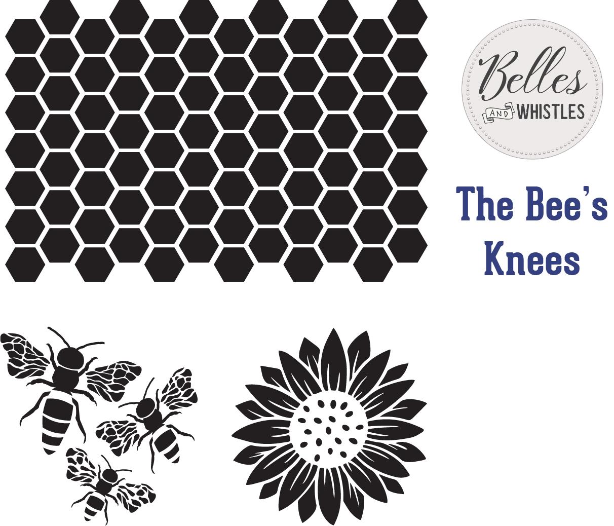 Belles & Whistles -  The Bees Knees Stencil - 14x18in (35.56 x 45.72cm)