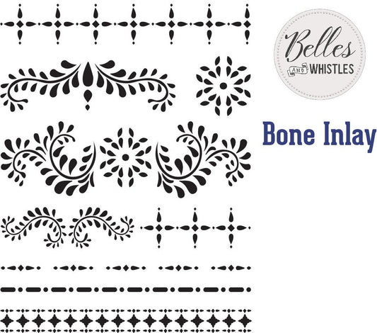 Belles & Whistles | Bone Inlay Mylar Stencil - 14x18in (35.56 x 45.72cm)