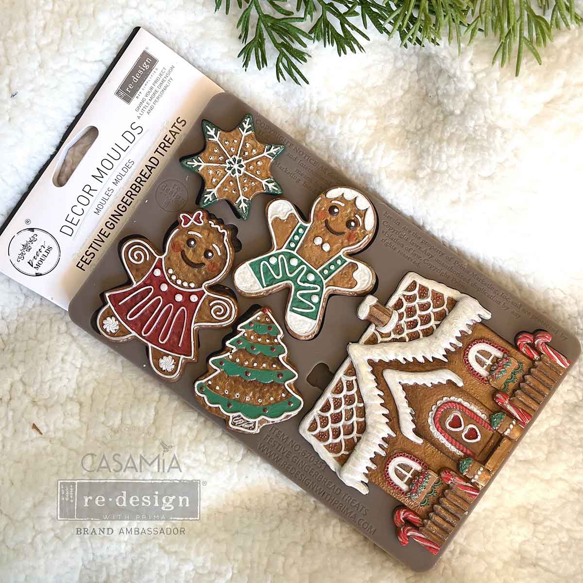 Redesign Decor Moulds® - Festive Gingerbread Treats - 1 pc, 5"x8"x8mm