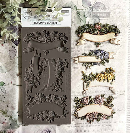 Redesign Decor Moulds® – Blooming Banners – 1 pc, 12.7cm x 25.4cm x 0.8cm