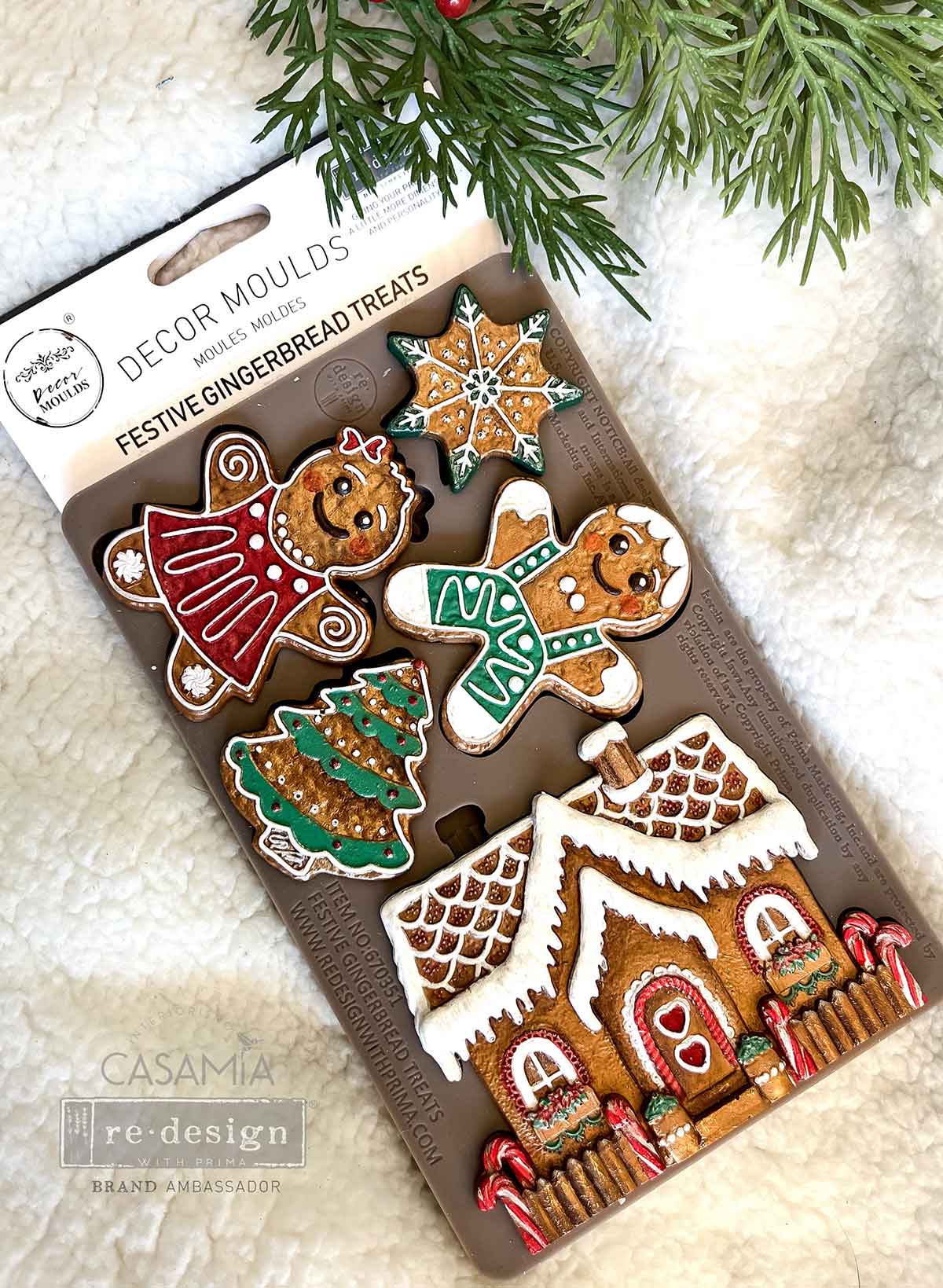 Redesign Decor Moulds® - Festive Gingerbread Treats - 1 pc, 5"x8"x8mm