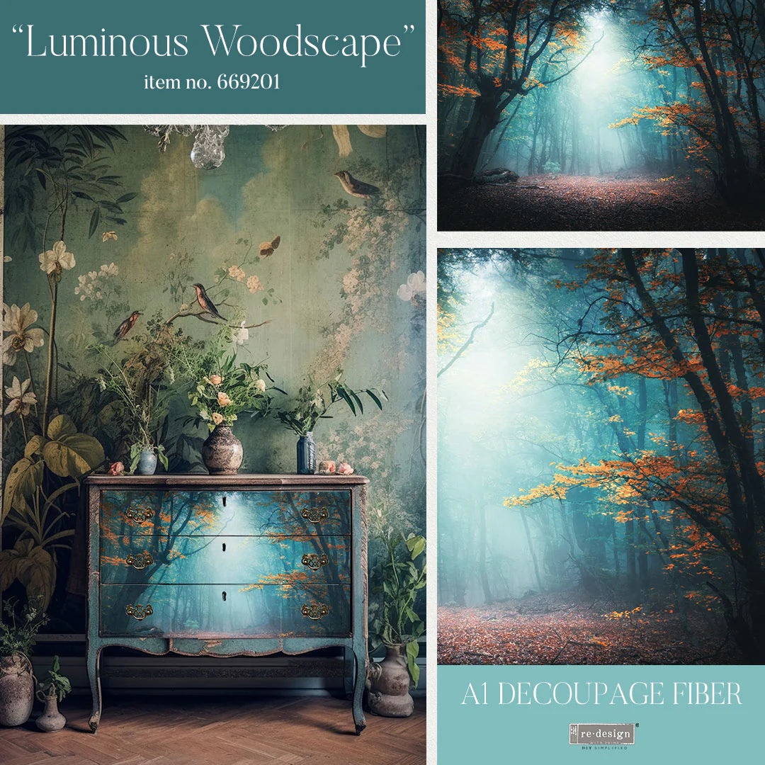 A1 Decoupage Fiber- Luminous Woodscape - 1 sheet
