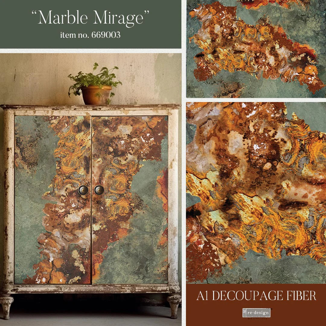 A1 Decoupage Fiber- Marble Mirage - 1 sheet