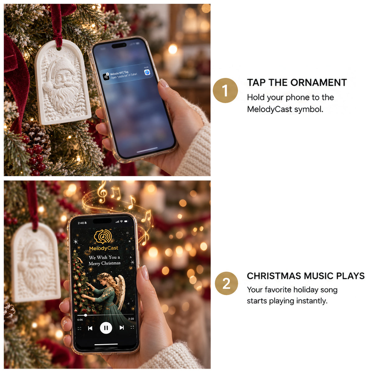 Redesign MelodyCast | Paint-Tap-Play Christmas Ornaments (Set of 6)