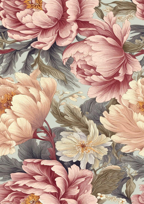 Dixie Belle - Peaceful Peonies - A1 Rice Decoupage Paper