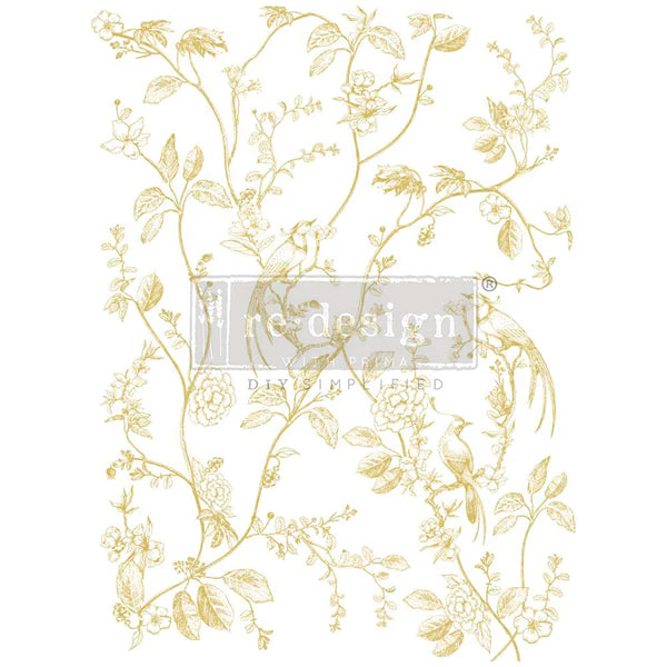 Kacha Decor Transfers® Gold Foil - A Bird Song