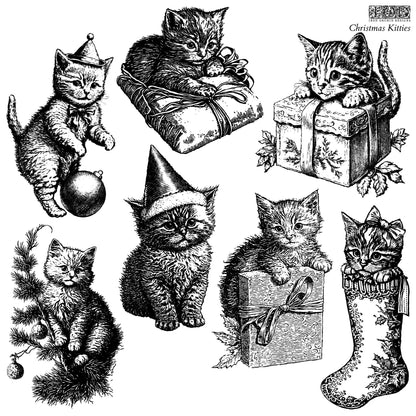 IOD - Christmas Kitties Decor Stamp 12x12