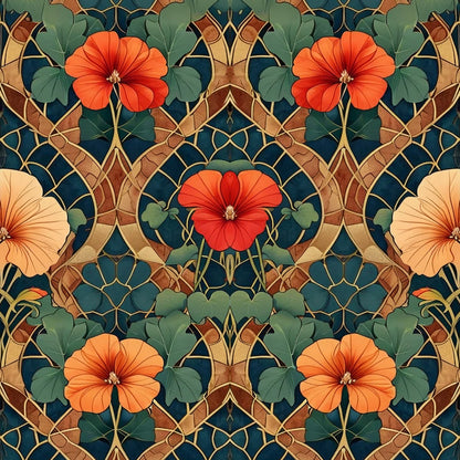 Stained Glass Blossoms - Mint Decoupage Paper