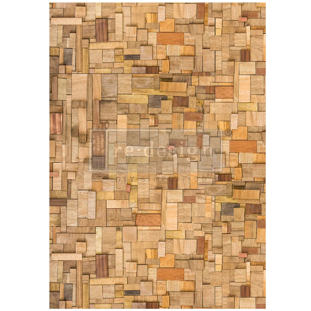 A1 Decoupage Fiber- Wood Cubism - 1 sheet