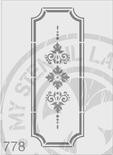 Flourish Panel - MSL 778 Stencil XXLarge (sheet size 175 x 420mm)