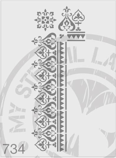 Border & Corner - MSL 734 Stencil XLarge – 97mm Border Thickness (sheet size 175 x 4