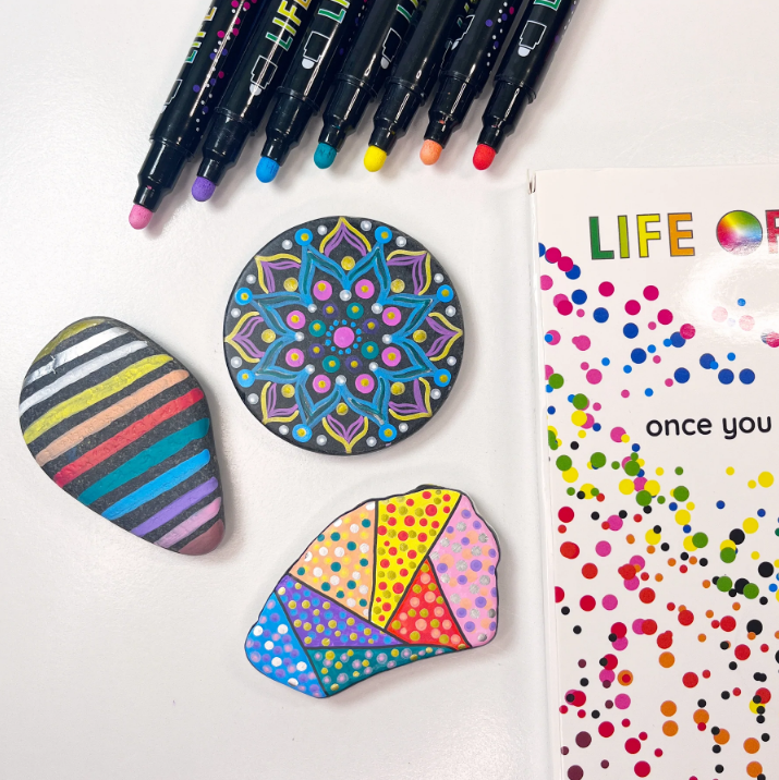 Life of Colour - Dot Markers Acrylic Paint Pens - Set of 12