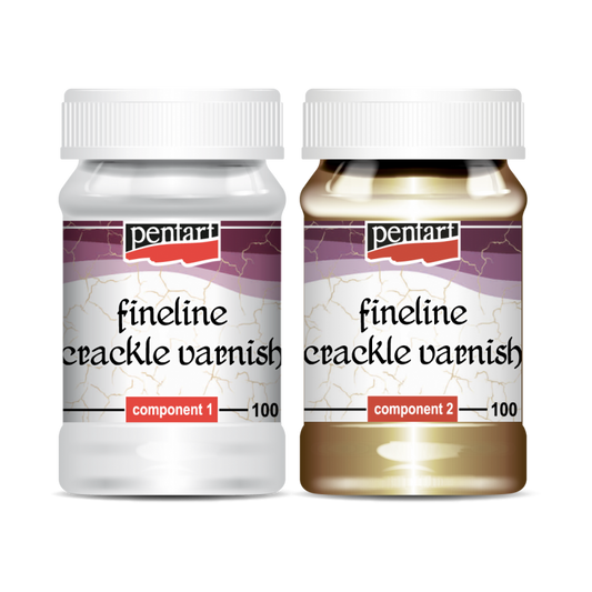 Pentart 2-Component Fineline Crackle Varnish 2 x 100 ml.