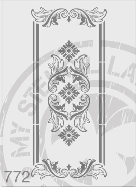 Ornate Panel - MSL 772 Stencil XXLarge (sheet size 175 x 420mm)