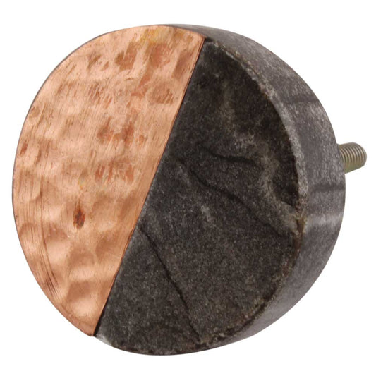 Grey Stone Copper Round Dresser Knobs