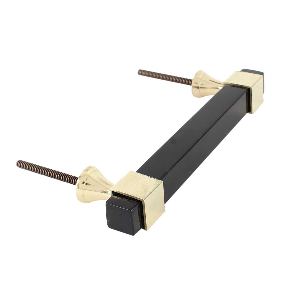 Black Resin And Brass Door Handles