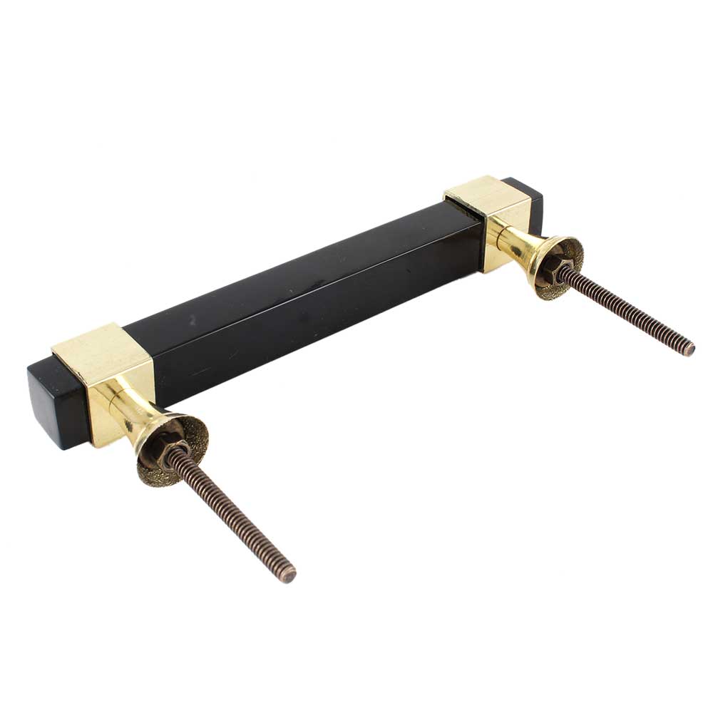 Black Resin And Brass Door Handles