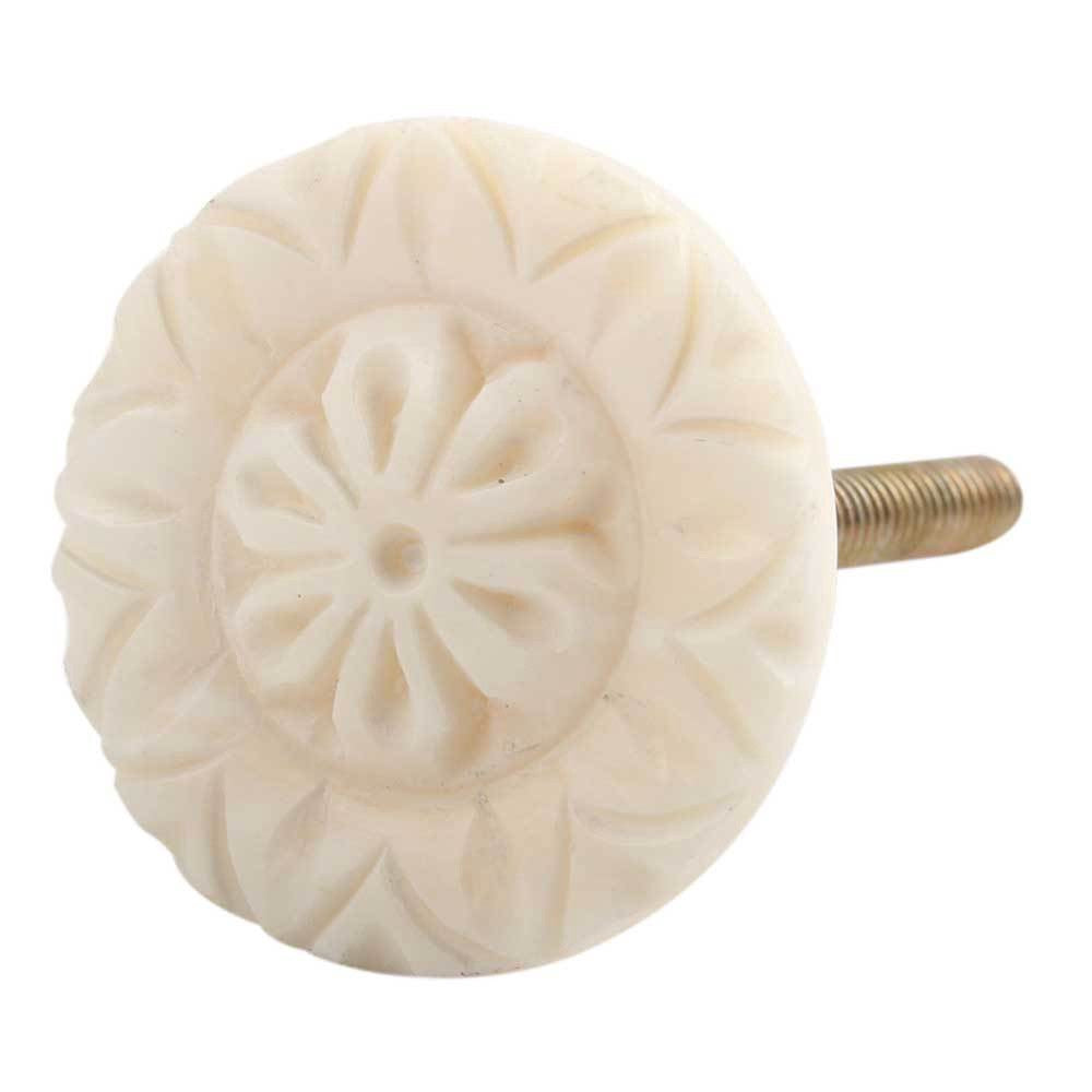 Cream Tiny Flower Bone Drawer Knob Handles and Knobs