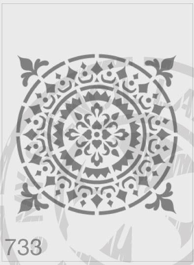 Mandala Tile - MSL 733 Stencil XLarge 1 up – 285mm cutout (sheet size 300 x 300mm