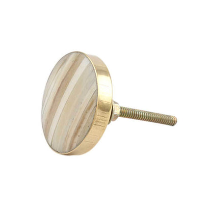 Round Cream Metal and Bone Knob Handles and Knobs