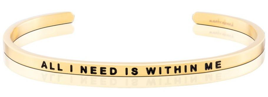 All I Need Is Within Me Jewellery > Affirmation Bracelet > Mantra Bands Gold