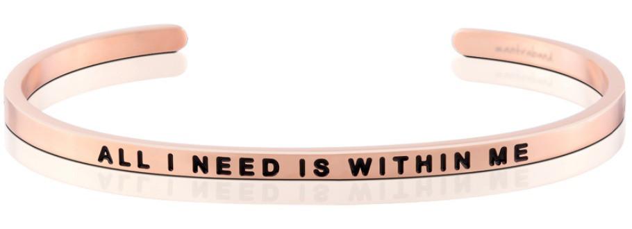 All I Need Is Within Me Jewellery > Affirmation Bracelet > Mantra Bands Rose Gold