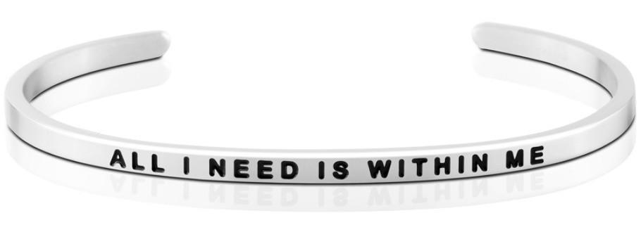 All I Need Is Within Me Jewellery > Affirmation Bracelet > Mantra Bands Silver