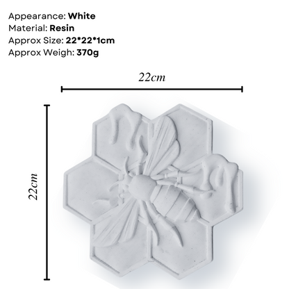 Resin Applique Moulding - Large Worker Bee and Honeycomb