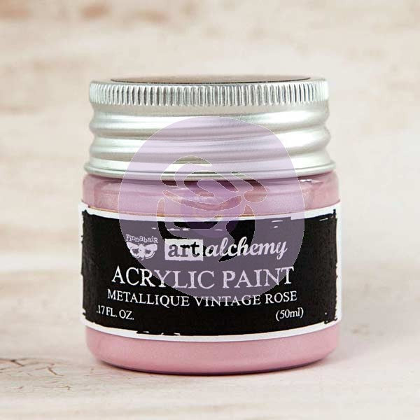 Art Alchemy Finnabair Acrylic Paints - 50ml Paint Metallique Vintage Rose