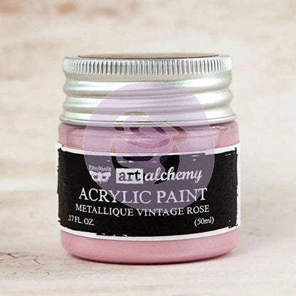 Art Alchemy Finnabair Acrylic Paints - 50ml Paint Metallique Vintage Rose