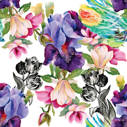 Belles and Whistles | Colorful Floral with Black & White Rice Paper Set