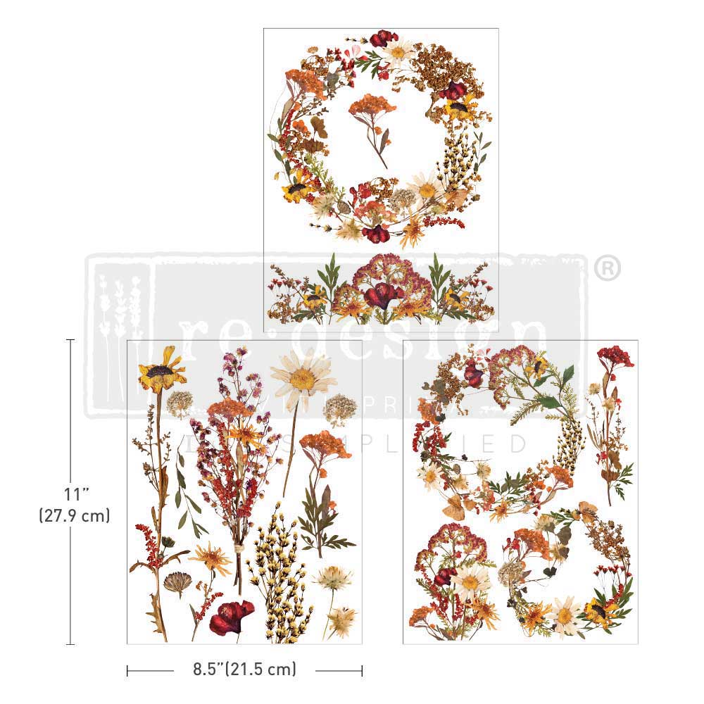 MIDDY TRANSFERS® – Dried Wildflowers – Re-design Decor Transfer