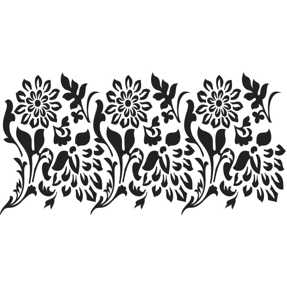 Belles and Whistles Tea Towel Floral Stencil