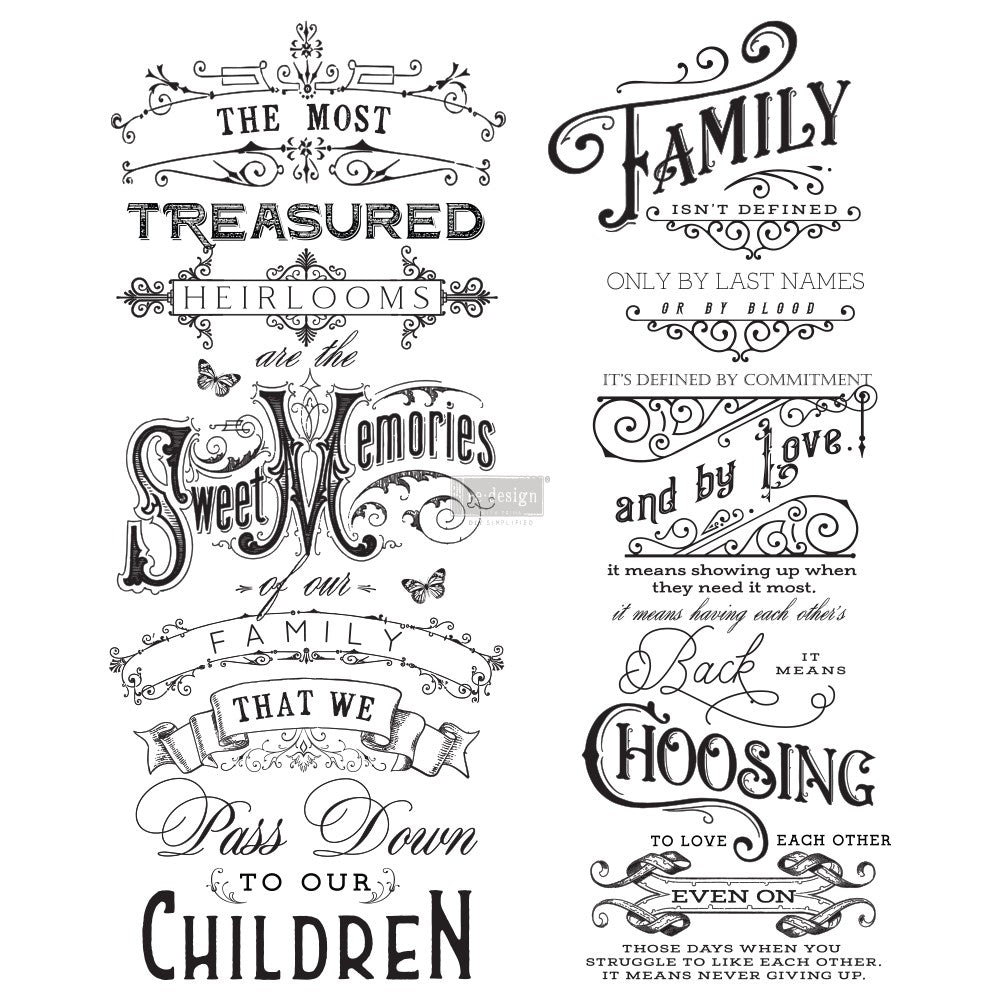 Re-design Decor Transfer - Family Heirlooms Transfers > rub on transfers > redesign transfers