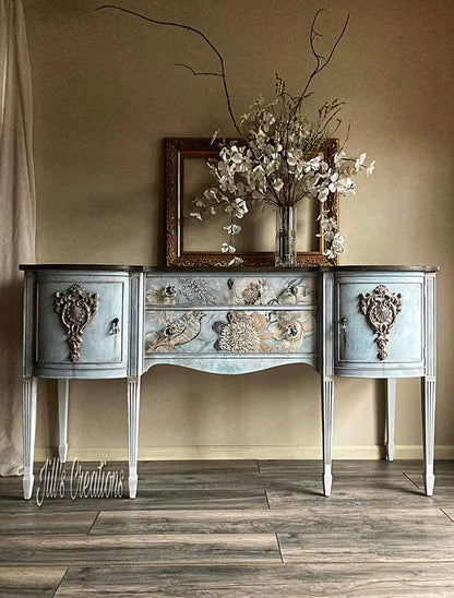 Foil Bird - Mint Decoupage Papers