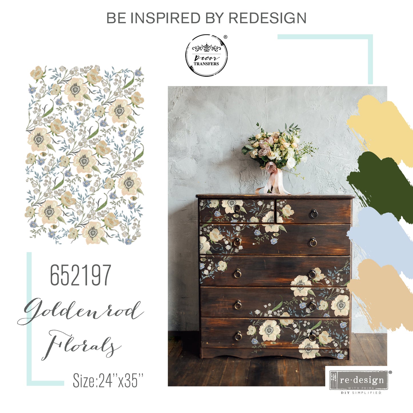 Goldenrod Florals - Redesign Decor Transfer