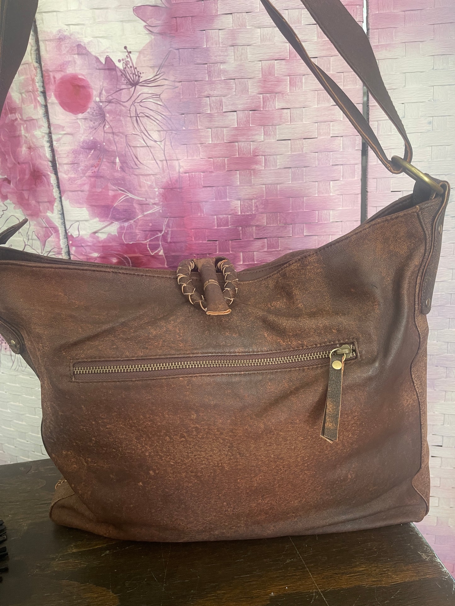 Large Goatskin Leather Shoulder Bag