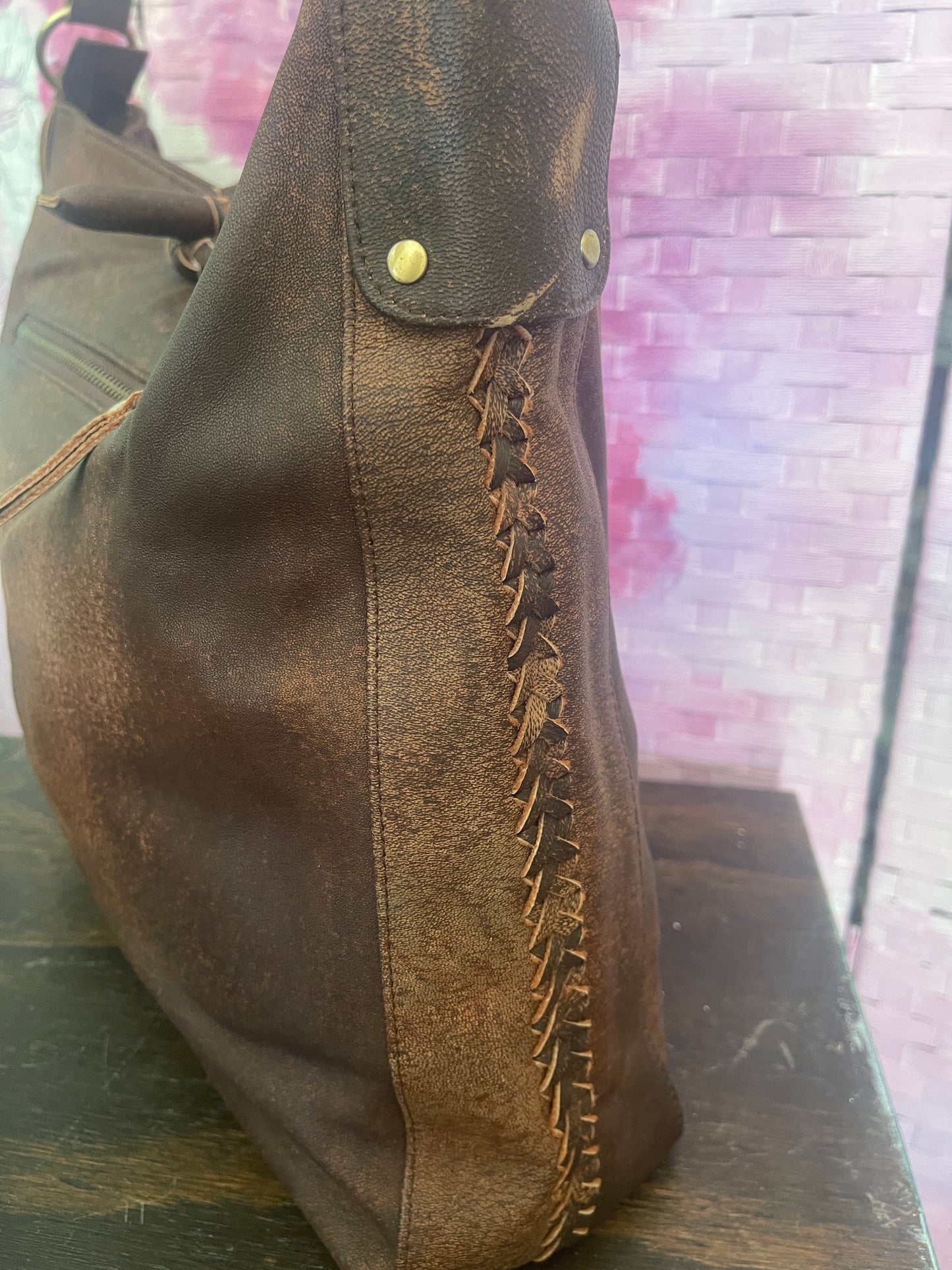 Large Goatskin Leather Shoulder Bag