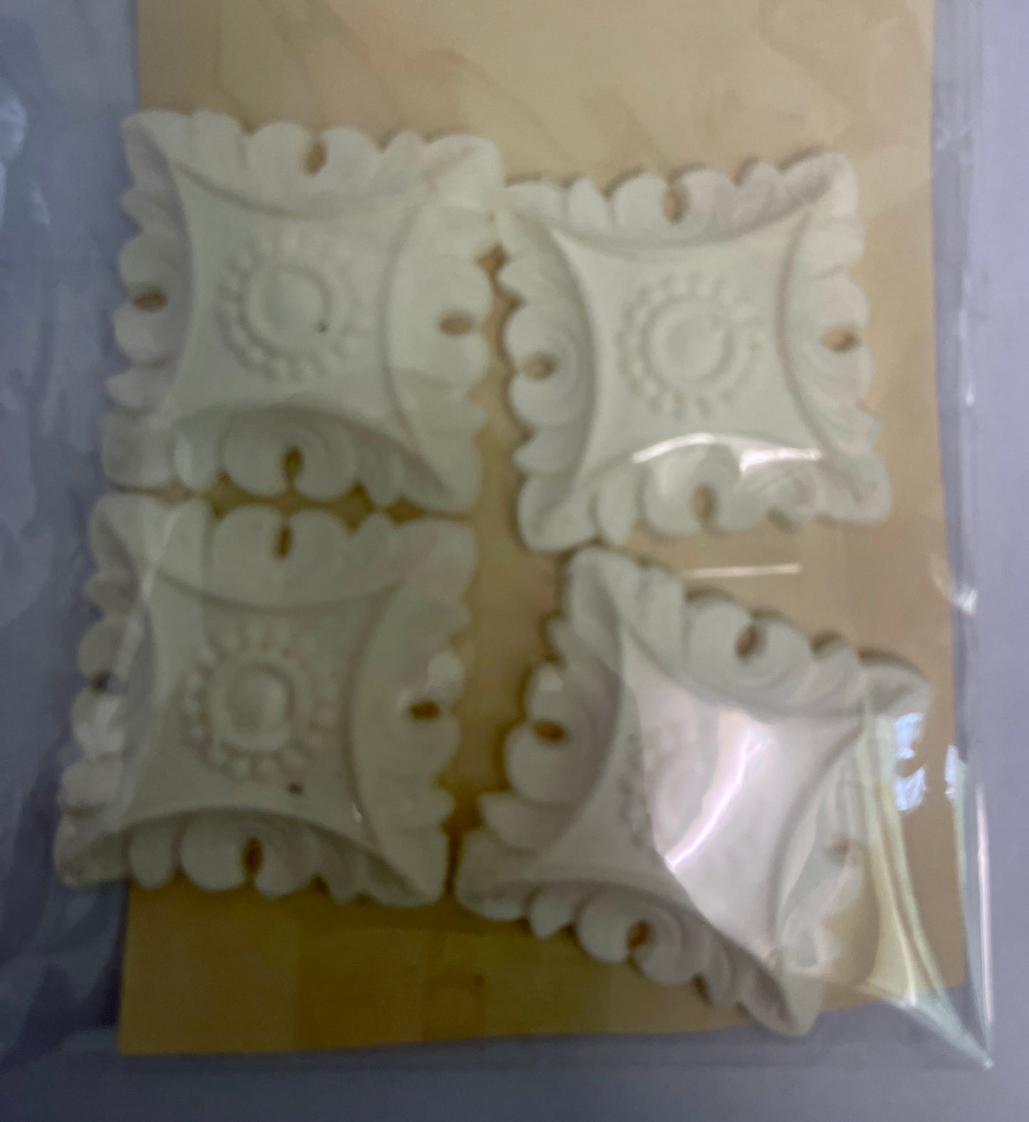 Resin Applique Moulding - Set of 4 square decorative appliques