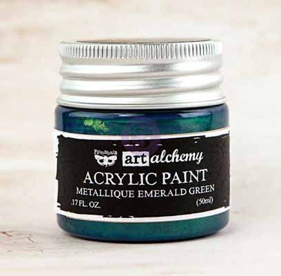 Art Alchemy Finnabair Acrylic Paints - 50ml Paint Metallique Emerald Green