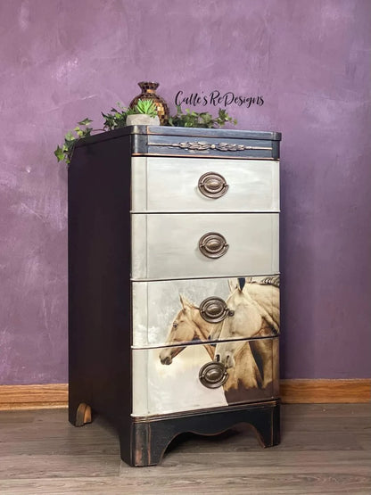 Sepia Horses - Reversed - Mint Decoupage Paper