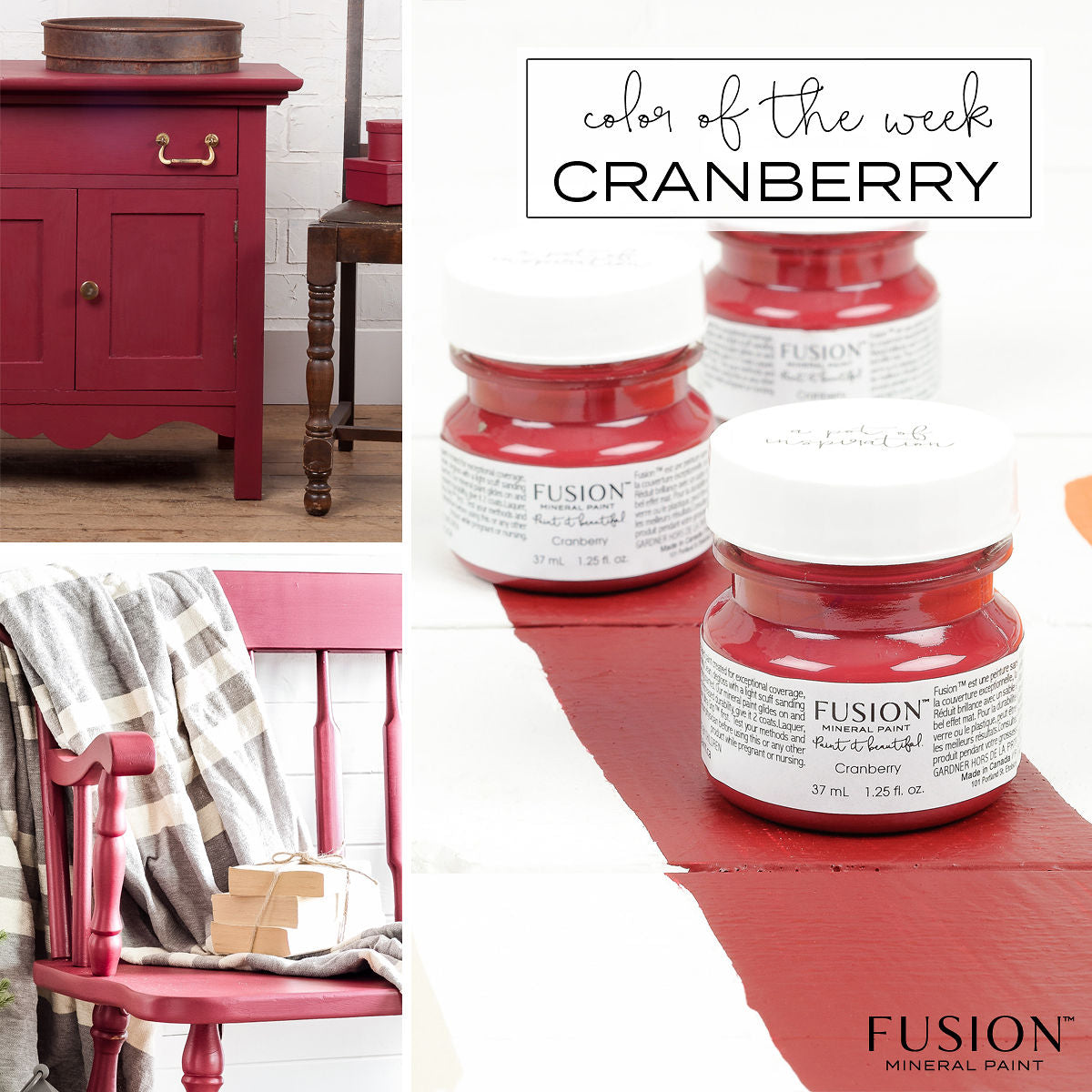 Cranberry - Fusion Mineral Paint Paint > Fusion Mineral Paint > Furniture Paint 500ml