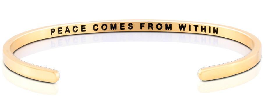 Peace Comes From Within Jewellery > Affirmation Bracelet > Mantra Bands Gold