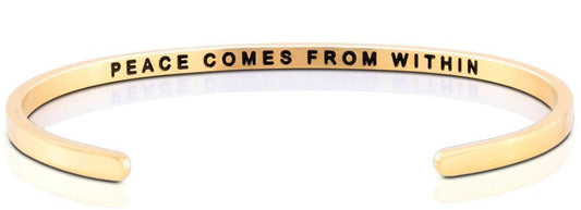 Peace Comes From Within Jewellery > Affirmation Bracelet > Mantra Bands Gold