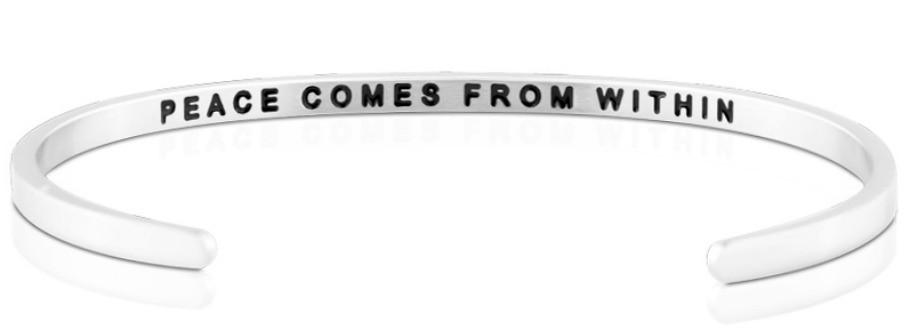 Peace Comes From Within Jewellery > Affirmation Bracelet > Mantra Bands Silver