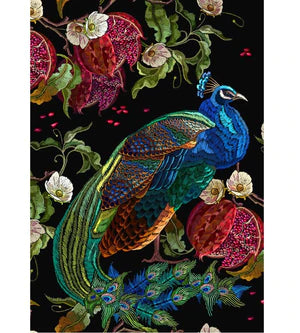 Peacock Decoupage Paper - Reverse