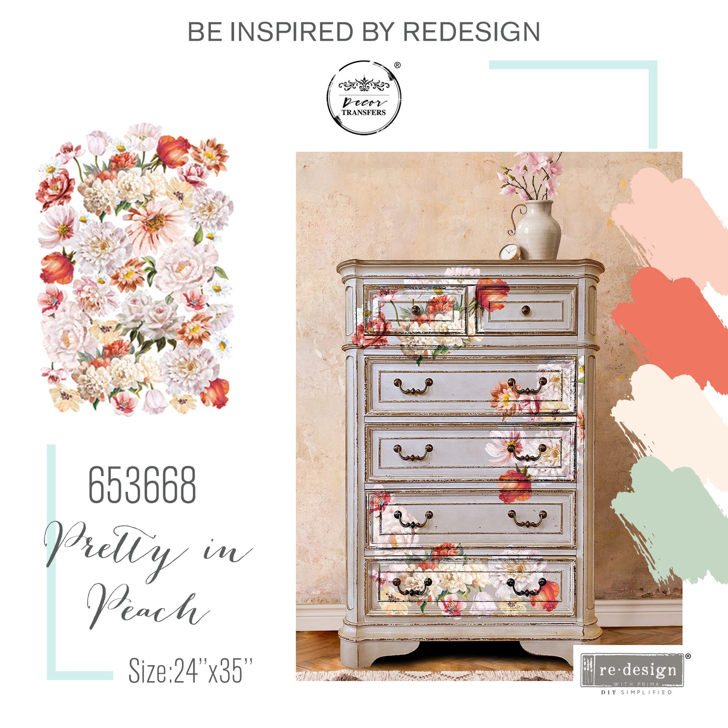 Pretty In Peach - Re-design Decor Transfer