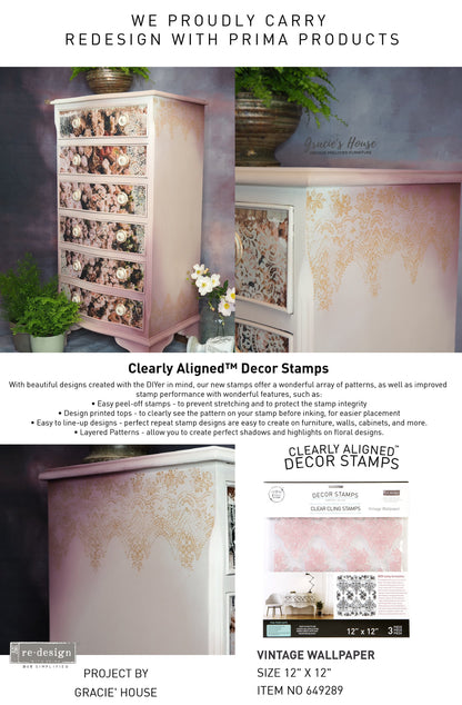 Vintage Wallpaper - Re-design Stamp