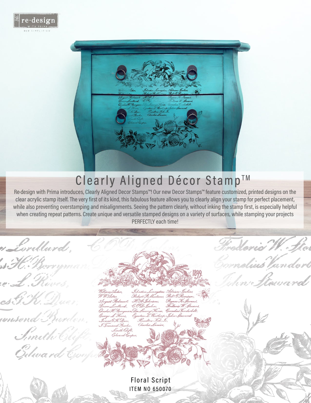 Floral Script - Re-design Stamp
